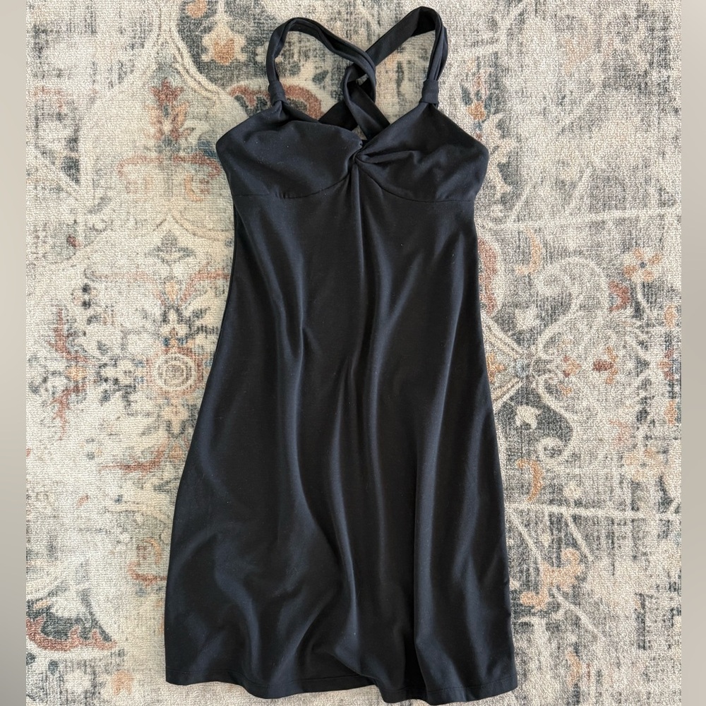 Prana Manori Twist-Front Dress | Size Small | Black